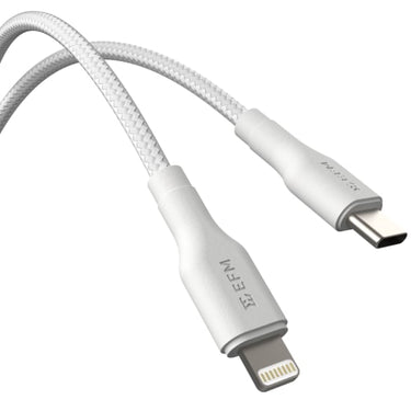 EFM Type-C to Lightning Braided Power and Data 1M Cable - White